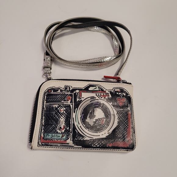 Brighton Crossbody Bag Leather Camera Strike A Pose Mini Card Detachable Strap - Picture 2 of 9